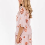 J. Marie | The Kade Dress - Burnt Orange Stripe Floral