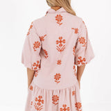J. Marie | The Kade Dress - Burnt Orange Stripe Floral