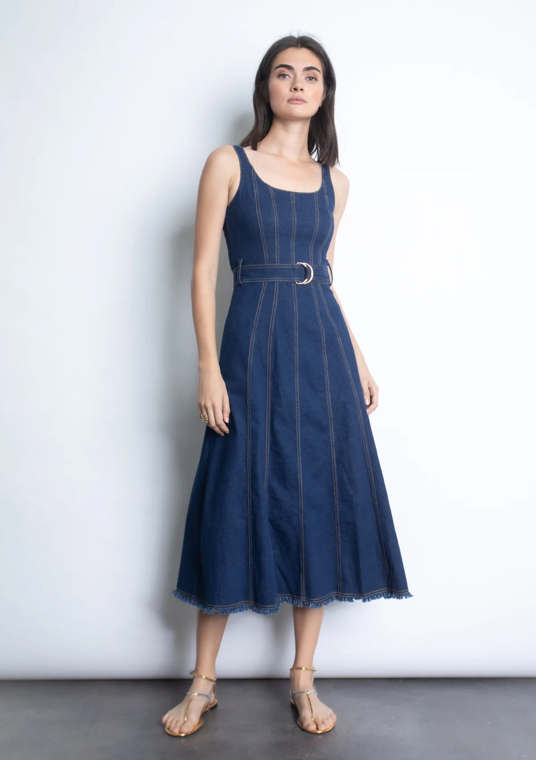 Karina Grimaldi | Liliana Denim Midi Dress - Blue