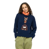 Kerri Rosenthal | Roll Neck Love Reigns Sweater - Indigo Blue
