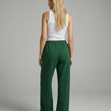 Meet Me In Santorini | Emerald French Terry Wide Leg Pants
