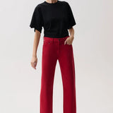 Pistola | Lexi Mid Rise Bowed Straight - Savvy Red