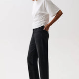 Pistola | Lexi Mid Rise Bowed Straight - Black Night