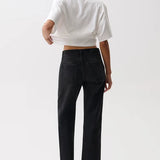 Pistola | Lexi Mid Rise Bowed Straight - Black Night