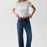Pistola | Lexi Mid Rise Bowed Straight - Moonwave