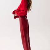 Pistola | Jett Alt Leather High Rise Bowed Straight - Savvy Red