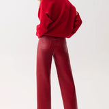 Pistola | Jett Alt Leather High Rise Bowed Straight - Savvy Red