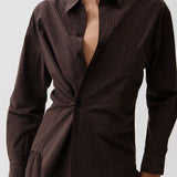 Pistola | Mila Long Sleeve Button Down Wrap Top - Hot Toddy
