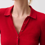 Pistola | Elise Featherweight Polo Henley - Savvy Red