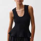 Pistola | Anna Peplum Sweater Tank - Black
