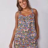Printfresh | Bee Tapestry - Back to Bed Cropped Set - Dephinium Blue