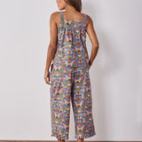 Printfresh | Bee Tapestry - Back to Bed Cropped Set - Dephinium Blue