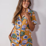 Printfresh | Champagne & Caviar - Short PJ Set - Goldenrod