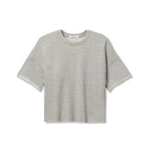 Perfect White Tee | Ezra French Terry Short Sleeve Sweatshirt - Heather Grey