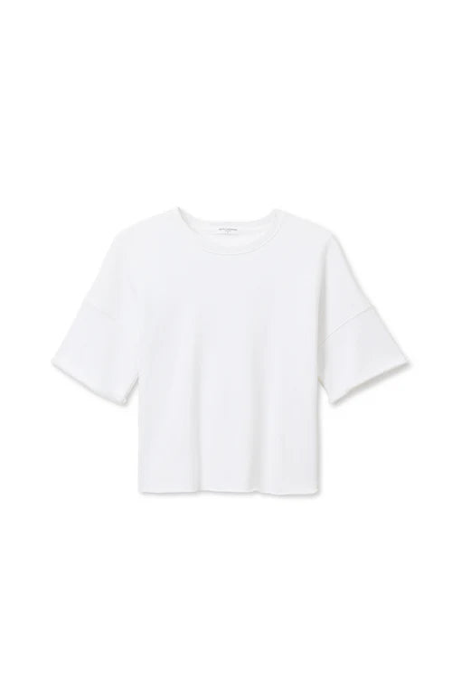 Perfect White Tee | Ezra French Terry Short Sleeve Sweatshirt - White