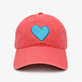 Kerri Rosenthal | Imperfect Heart Hat - Poppy Red/Denim Blue