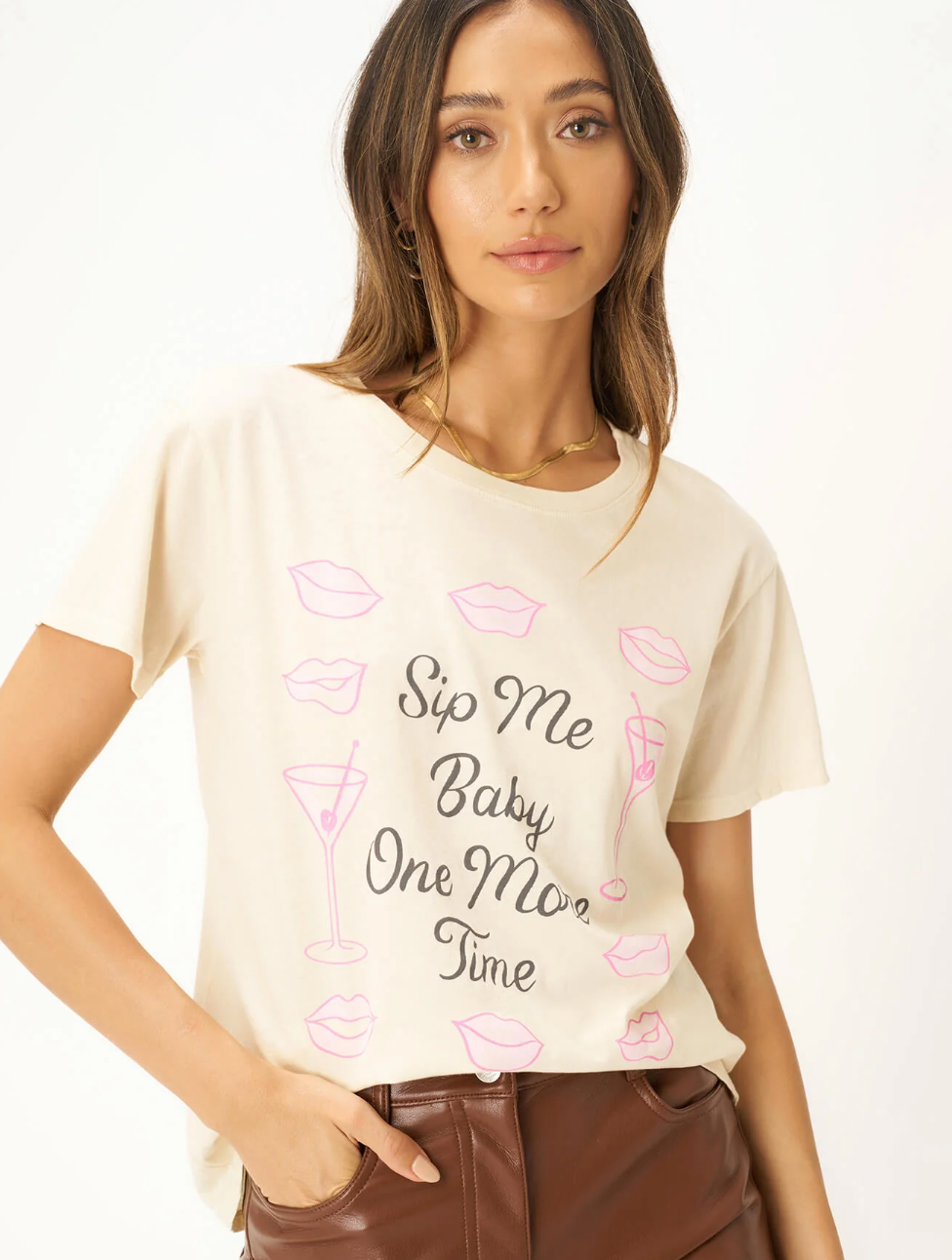 Sip Me Baby Tee | Oat Milk