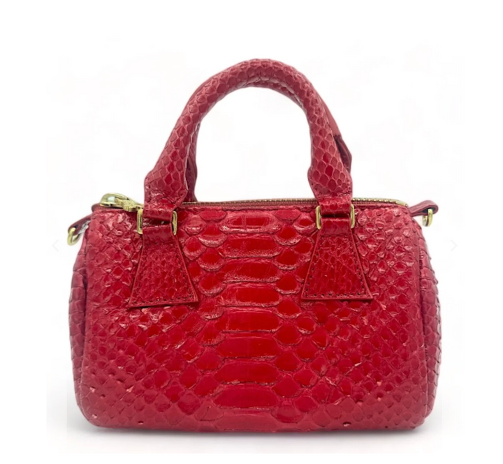 Jenya Renée Victoria Python Bag | Red