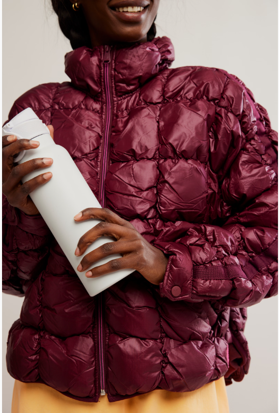 FP Movement | Scrunchy Glossy Pippa Puffer -Ox Blood