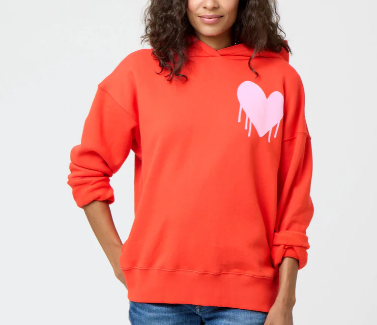 Kerri Rosenthal | Boyfriend Drippy Heart Hoodie - Cherri Red