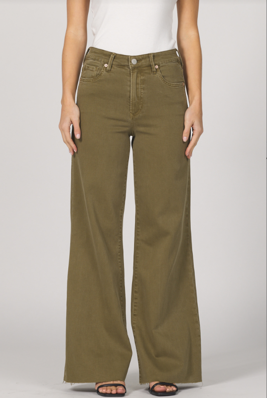Dear John | Fiona Wide Leg Jean - Olive Branch