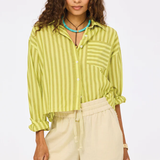 Kerri Rosenthal | Tia Faded Stripe Shirt - Cactus/Dark Citron