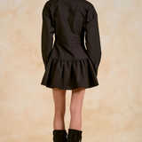Elan | Long Sleeve Button Down Dress - Black