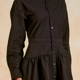 Elan | Long Sleeve Button Down Dress - Black