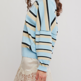 Free People | Striped Alma Pullover - Ice Blue Combo