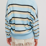 Free People | Striped Alma Pullover - Ice Blue Combo