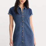 Good American | The Denim Polo Dress - Alcove