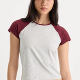 Good American | The Raglan Tee - Vintage Grey