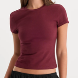 Good American | The Baby Tee - Berry Noir