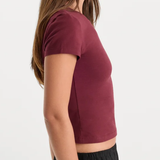 Good American | The Baby Tee - Berry Noir