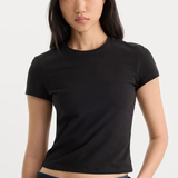 Good American | The Baby Tee - Black