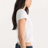 Good American | The Baby Tee - White