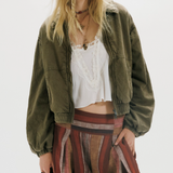 Free People | Birdie Washed Jacket - Olive Green