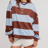 Free People | Classic Stripe Crew Wide - Periwinkle Combo