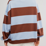 Free People | Classic Stripe Crew Wide - Periwinkle Combo