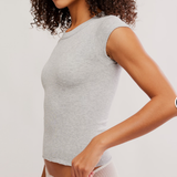 Free People | So Soft Seamless Baby Tee -  Medium Heather Grey
