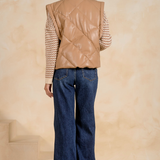 Elan | Quilted Vest- Tan