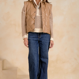 Elan | Quilted Vest- Tan