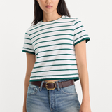 Good American | The Layered Tee - Forest Multi Stripe
