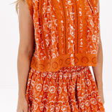 J. Marie | The Shayne Lace Skort Set - Burnt Orange Gingham
