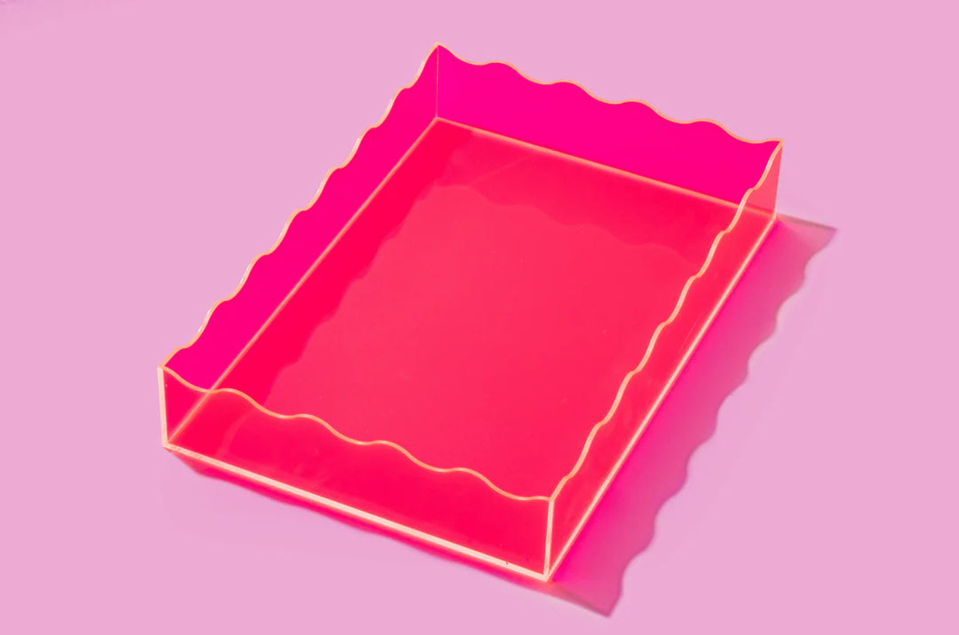 Wavy Acrylic Tray | Hot Pink