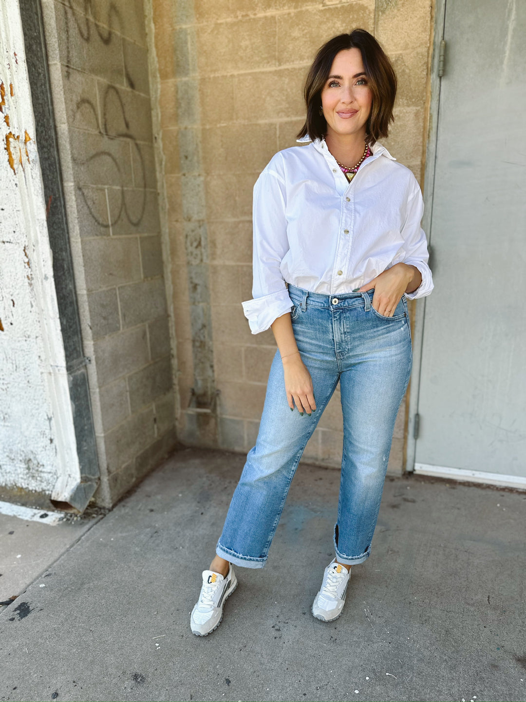 Perfect White Tee | James Button Down- White