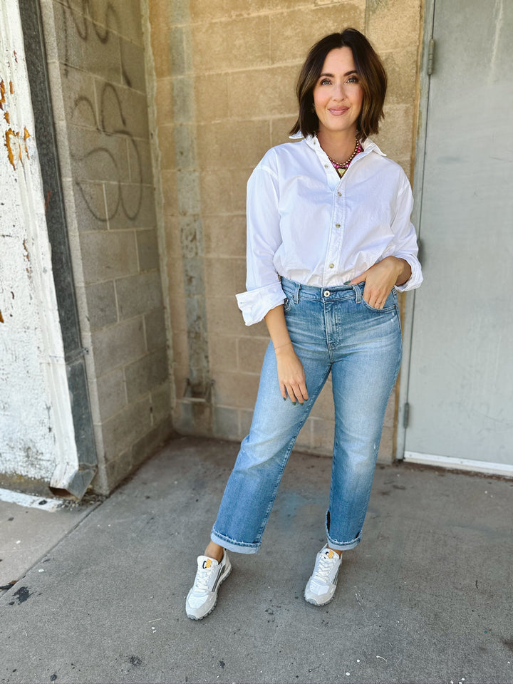 Perfect White Tee | James Button Down- White