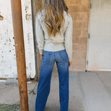 Good American | Soft Tech Good Waist Palazzo Jean - Ridicule