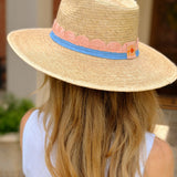 Sunshine Tienda | Isabel Crochet Palm Hat - Blue/Pink