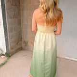 Adelyn Rae | Celine Ombre Halter Maxi Dress - Green/Cream